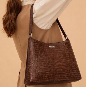 Guess Brown Croc-Embossed Bag